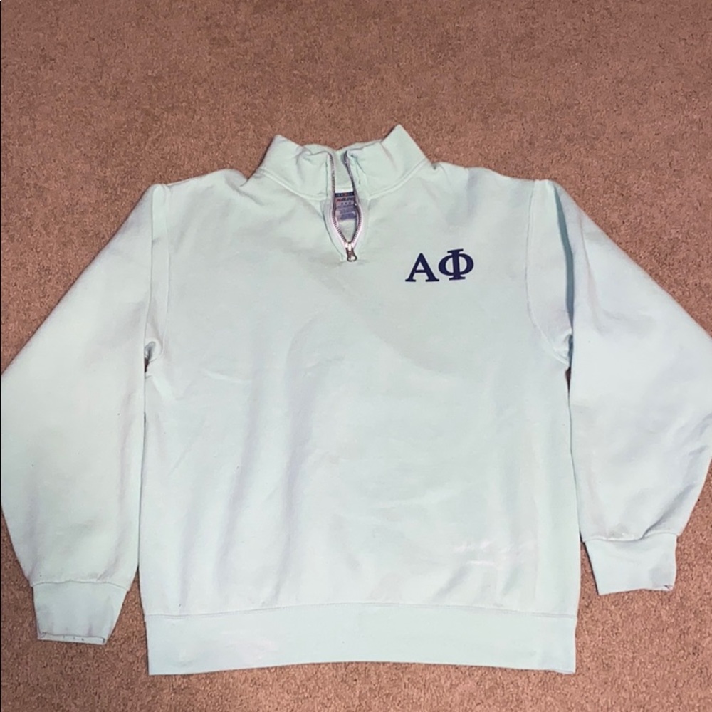 Alpha Phi (sorority) zip up crew neck